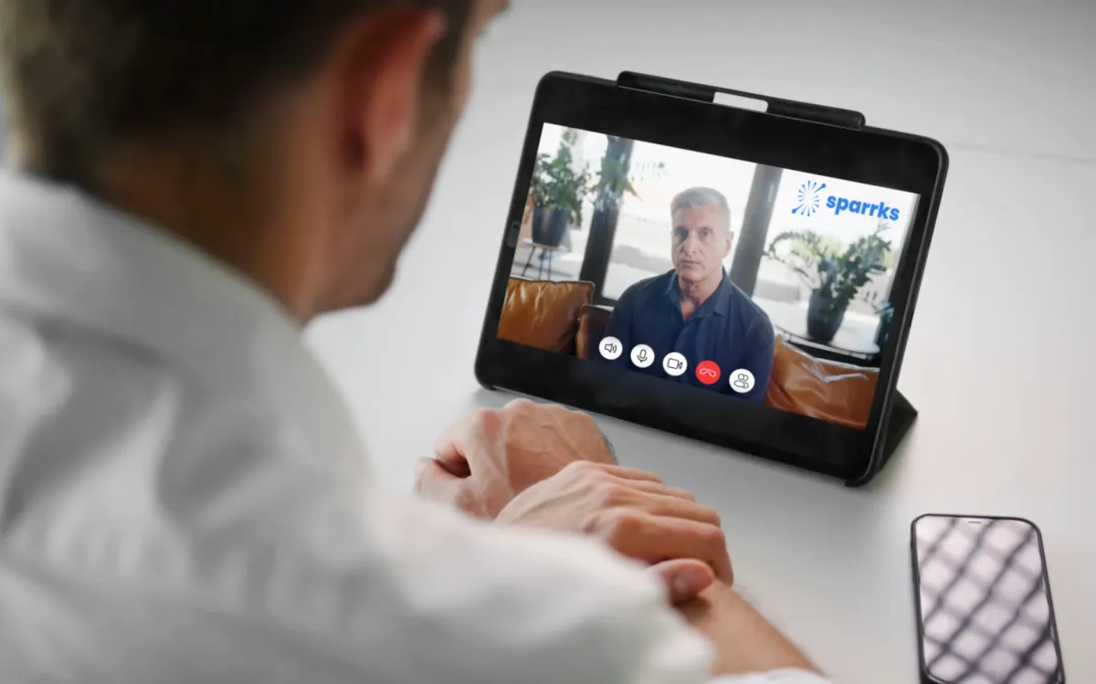 Das digitale Sparrks Coaching Format in Aktion während eines Business Coachings (© Sparrks Service GmbH)
