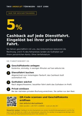 Taxi Akbulut Tübingen digitales Buchungsportal mit Cashback Bild: Taxi Akbulut Tübingen digitales Buchungsportal mit Cashback