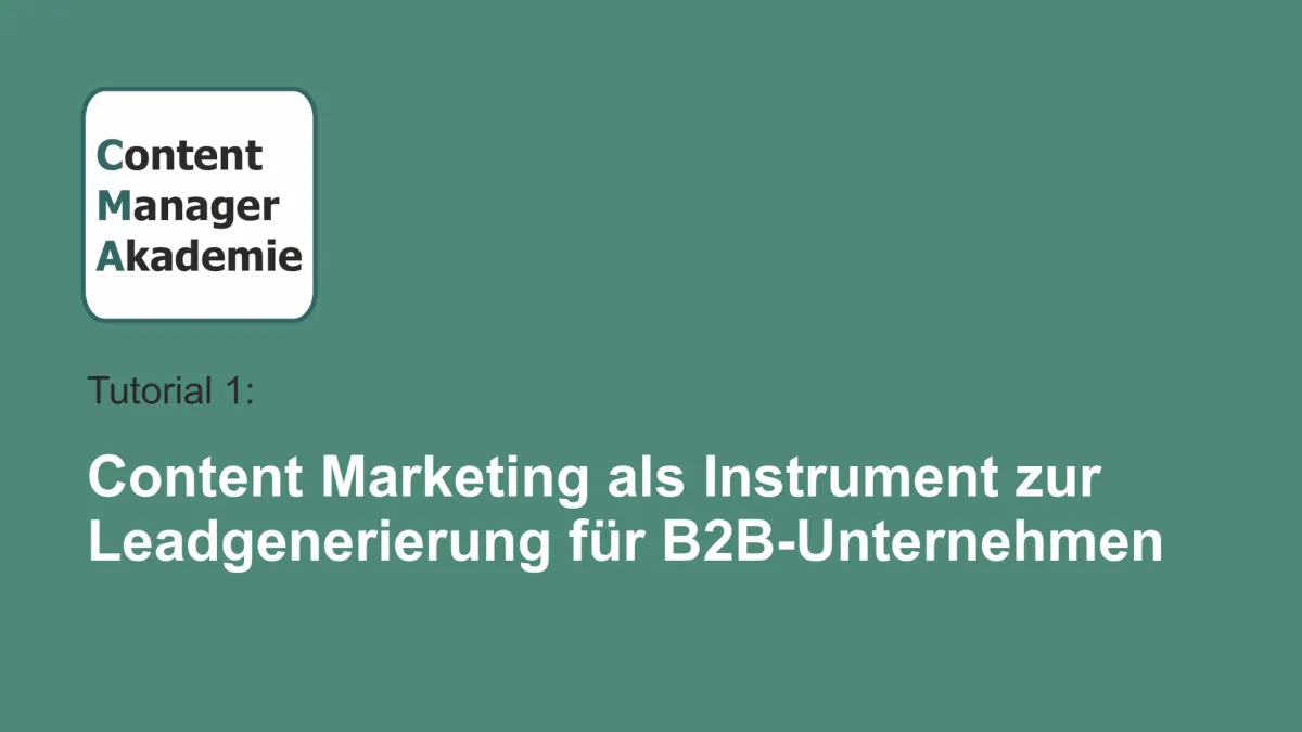 Tutorial1 : Content Manager Akademie