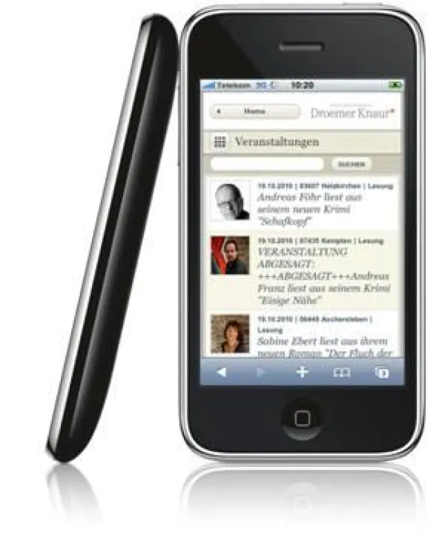 Mobile Website Droemer Knaur Verlag
