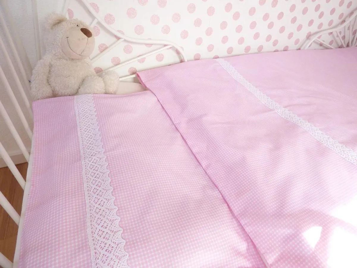 Baby Bettwäsche Vichy Karo rosa