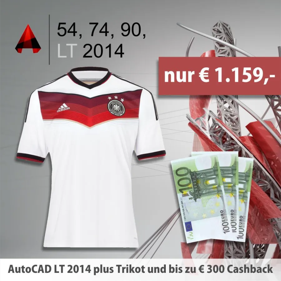 AutoCAD LT 2014 mit dem Trikot der deutschen Fußballnationalmannschaft