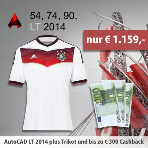 Bild: AutoCAD LT 2014-Aktionsbundle „54, 74, 90, 2014“ für Fußballfans