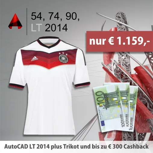 AutoCAD LT 2014-Aktionsbundle „54, 74, 90, 2014“ für Fußballfans Bild: AutoCAD LT 2014-Aktionsbundle „54, 74, 90, 2014“ für Fußballfans