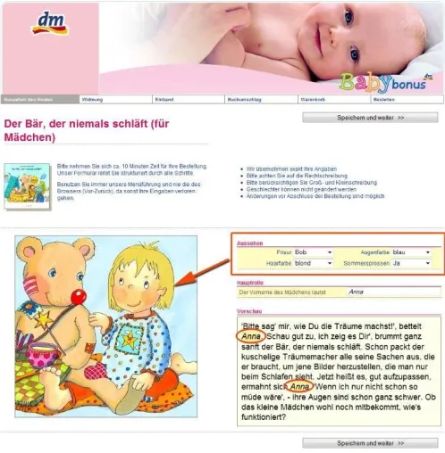 Personalisierte Kinderbücher bei Drogeriemarktkette dm Bild: Personalisierte Kinderbücher bei Drogeriemarktkette dm