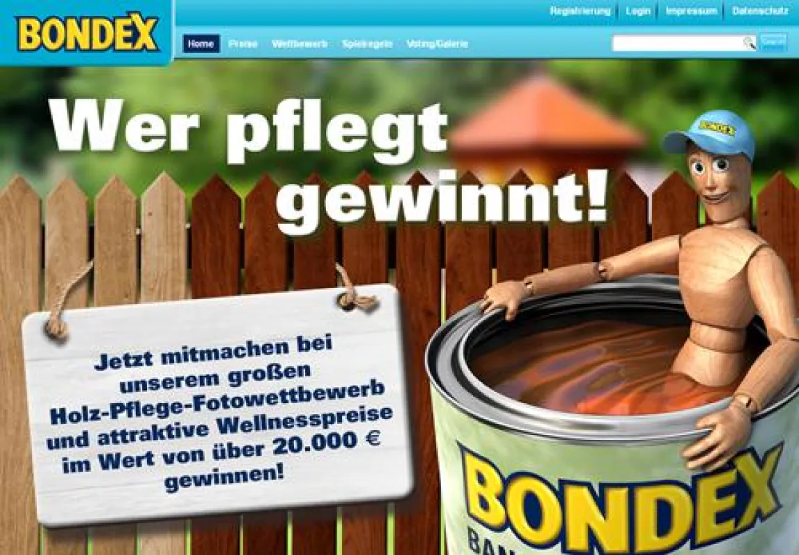Holzpflege-Fotowettbwerb unter www.bondex-holz-cup.de