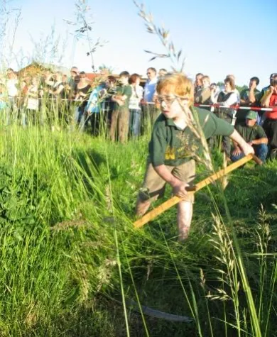 Bild: Salbitz/Nordsachsen: Sachsenmeisterschaft im Mähen mit der Sense