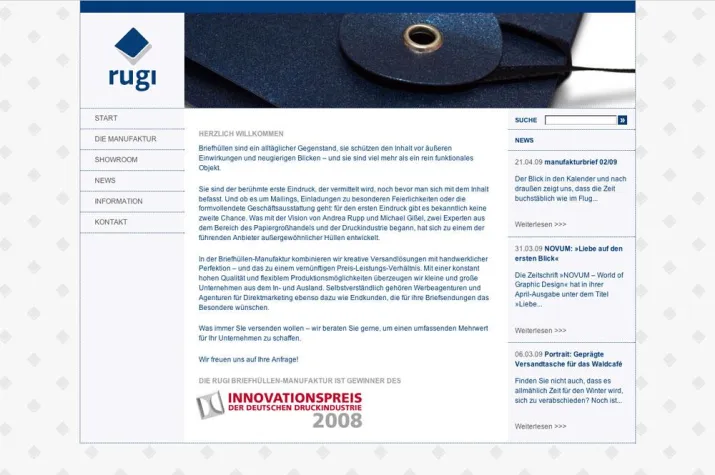 Bild: rugi Briefhüllen-Manufaktur mit neuem Webauftritt online