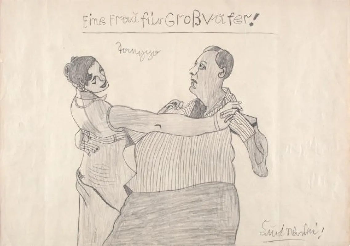 Kurt Wanski Eine Frau für Großvater! Ohne Jahr (um 1993) Bleistift auf Papier, 41,8 x 59,0 cm