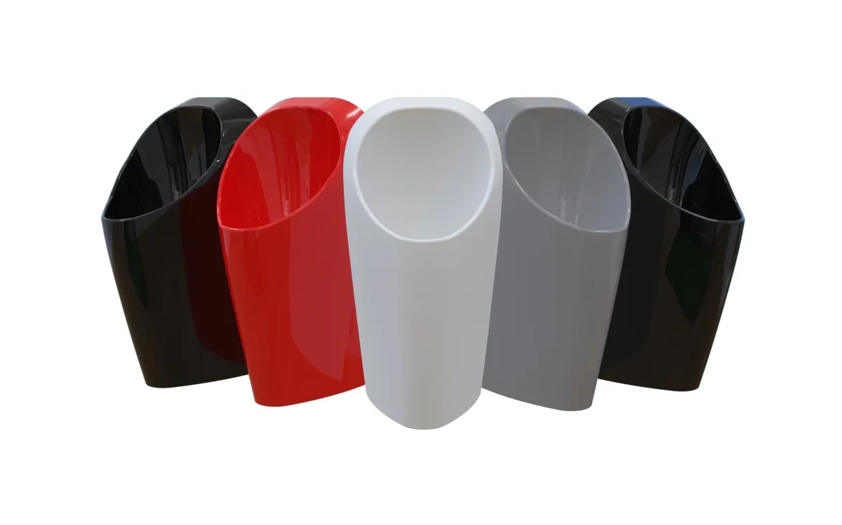 Farbige wasserlose Urinale (© URIMAT Schweiz AG)