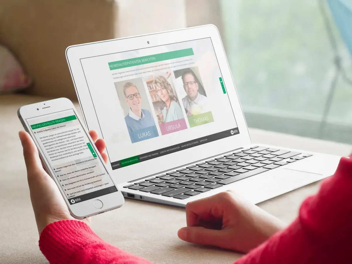Die Internetseite www.kfh-heimdialyse.de bietet Informationen und ermutigt Patienten mit terminalem