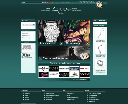 Bild: Luxxos.com setzt auf Shopsystem von apt-ebusiness