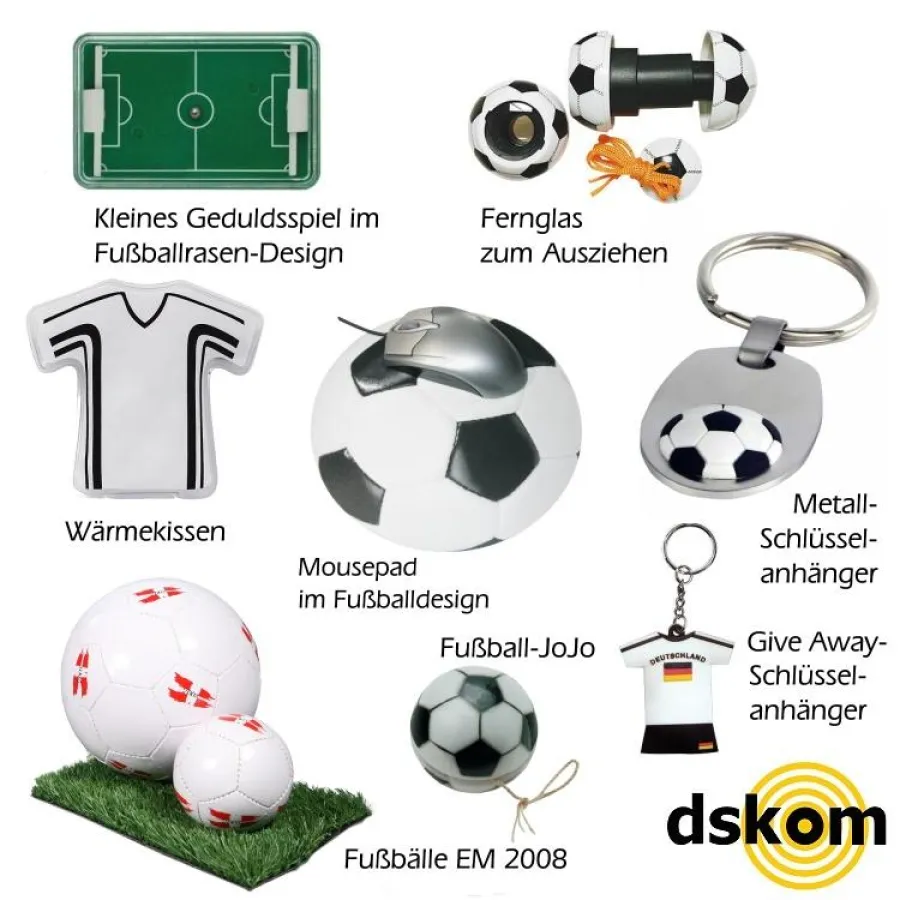 Noch lieferbare Fußball-Werbemittel für Firmen-Werbeaktionen