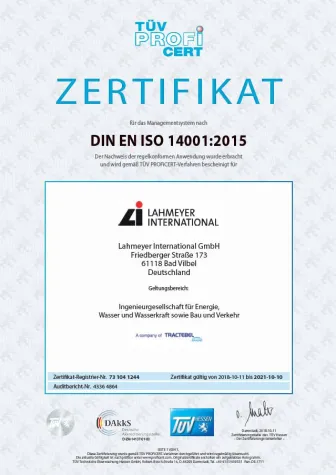 Bild: Lahmeyer International erwirbt Umweltzertifizierung