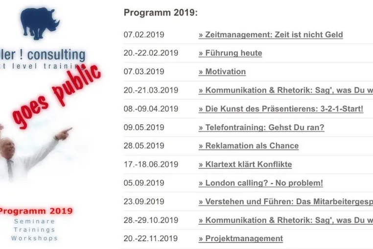 keller ! consulting: Programm für 2019 veröffentlicht – Weiterbildung als Wettbewerbsfaktor betrachten Bild: keller ! consulting: Programm für 2019 veröffentlicht – Weiterbildung als Wettbewerbsfaktor betrachten