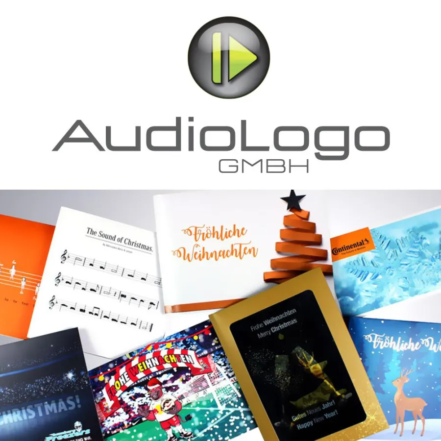 Veredelte Weihnachtskarten mit Sound und Licht
