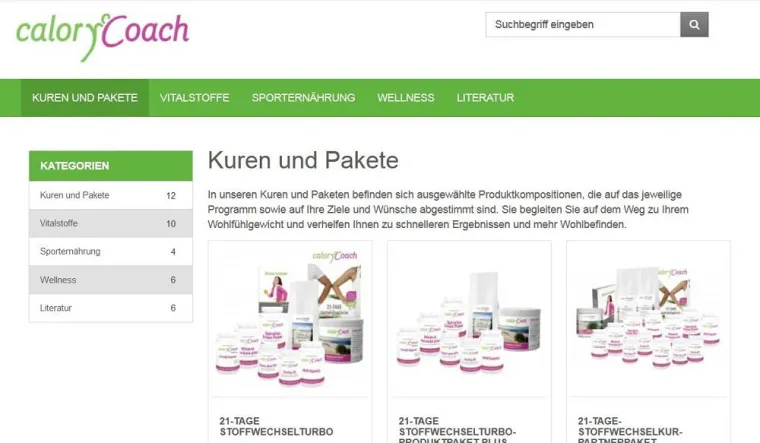 Bild: CaloryCoach geht mit eigenem OnlineShop an den Start