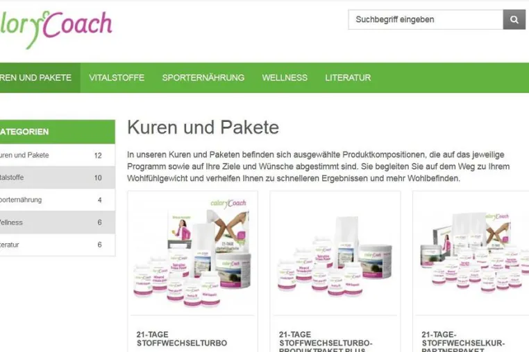 Bild: CaloryCoach geht mit eigenem OnlineShop an den Start