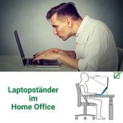 Bild: Ergonomie im Home Office mit einem Laptopständer