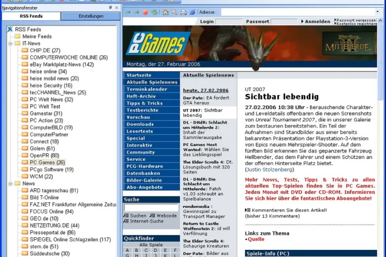 Alnera FeedBuster RSS Reader 1.0: Immer perfekt informiert Bild: Alnera FeedBuster RSS Reader 1.0: Immer perfekt informiert