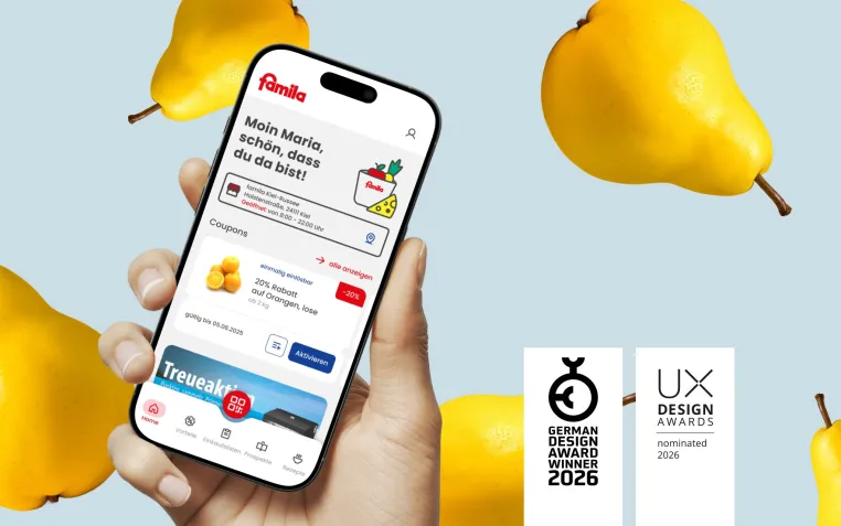 Bild: Chroma X und Bartels-Langness gewinnen German Design Award 2026 für famila GO und Markant GO