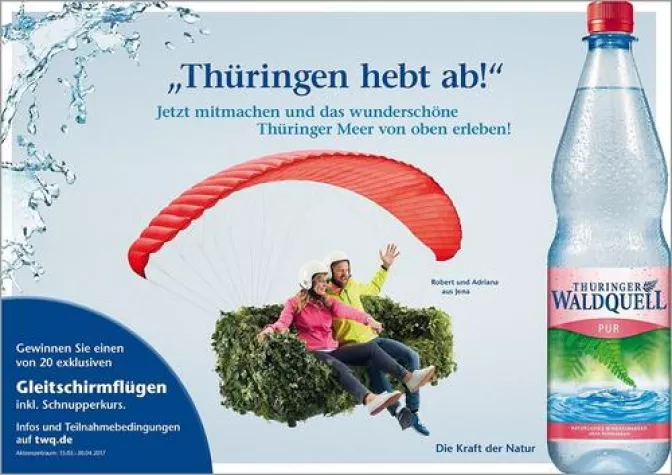 Bild: Consumer Promotion: „Thüringen hebt ab!“ mit Thüringer Waldquell