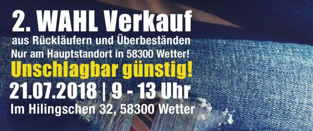 A1 ZAUNDISCOUNT 2. Wahl Werksverkauf am 21.07.2018