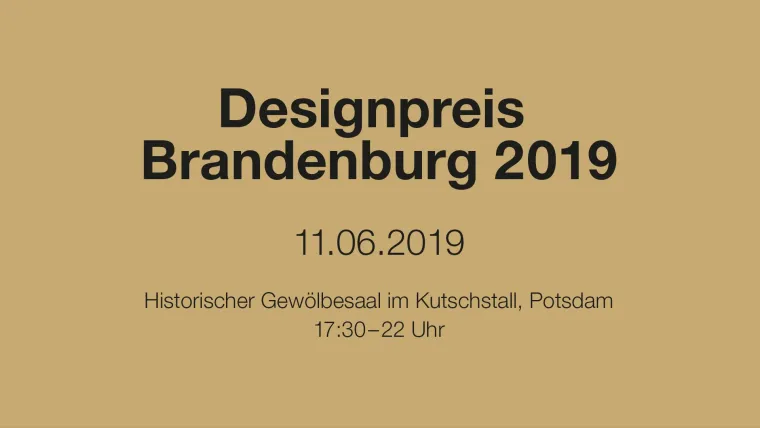 Bild: Jetzt bewerben für den Designpreis Brandenburg 2019