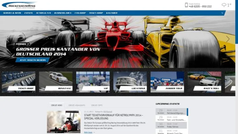 Bild: Klar, schnell, responsive: Hockenheimring mit neuer Website designed by Euroweb