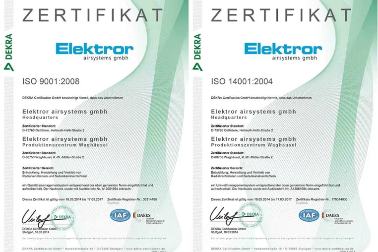 ISO 9001 und 14001 erneut mit Bravour bestanden Bild: ISO 9001 und 14001 erneut mit Bravour bestanden