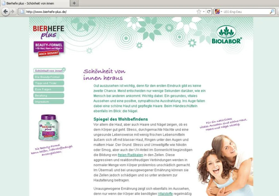 Die neue Website www.bierhefe-plus.de beantwortet kurz und anschaulich Fragen rund um Bierhefe und Schönheit.