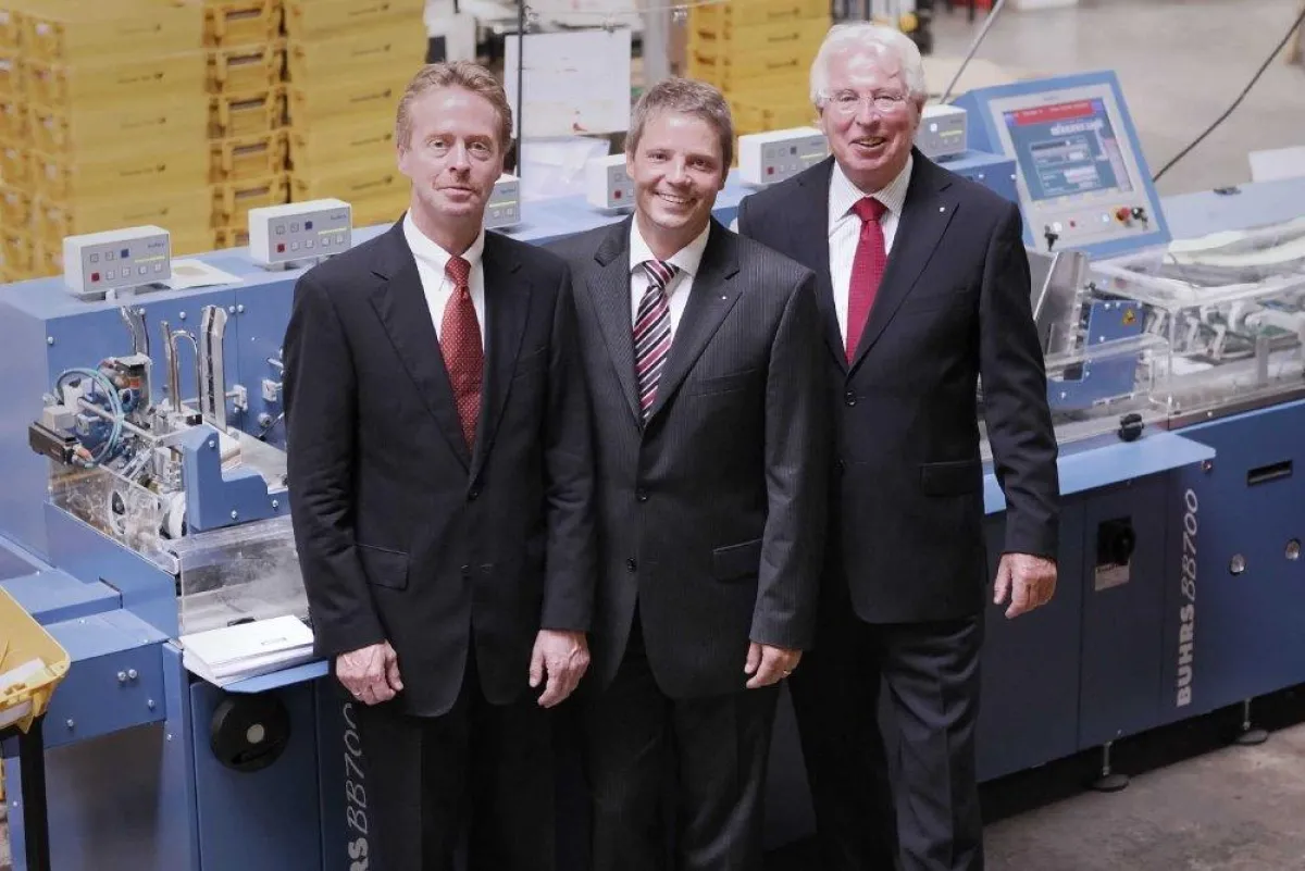 Reinhard Glade, Geschäftsführer der Buhrs-ITM GmbH, Michael Stetter, CEO ssm system service marketing, Adrian van der Klooster, CEO Buhrs (v.l.)