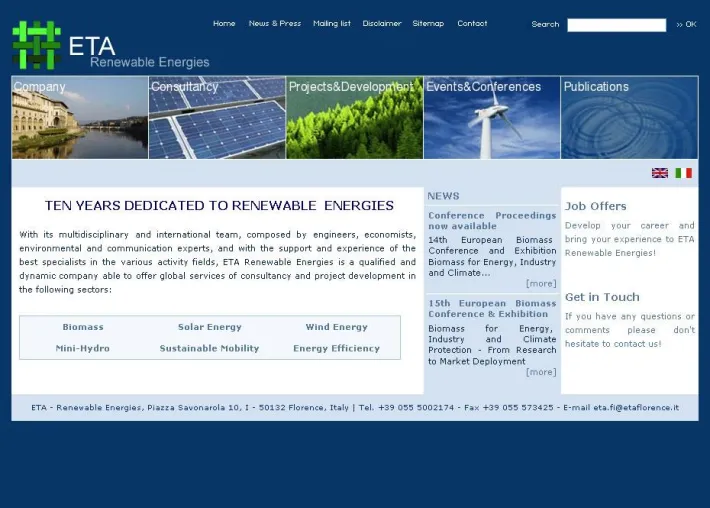 Bild: melting elements als Agentur für ETA Florence Webseite mit dem CMS Typo3