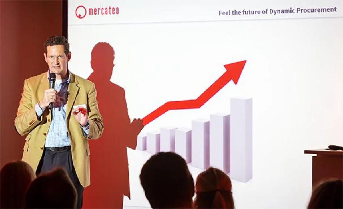 Vorstand Dr. Sebastian Wieser berichtet über die positive Entwicklung von Mercateo [Foto: Mercateo]