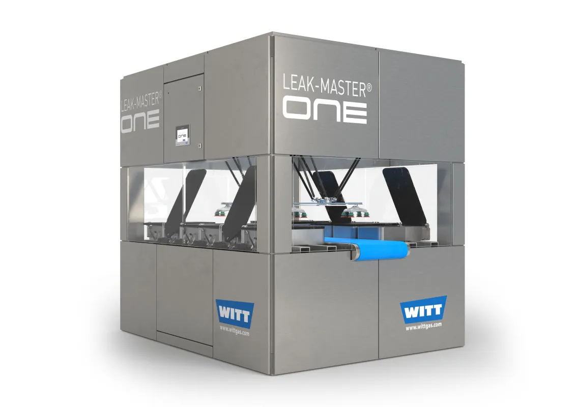 LEAK-MASTER ONE: Inline-Dichtheitsprüfung - 120 Verpackungen pro Minute (© WITT-Gasetechnik)