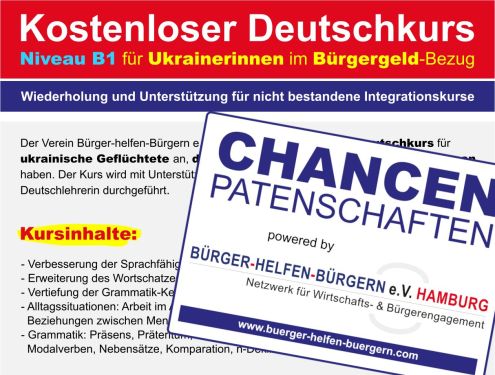 Bürger helfen Bürgern e.V. Hamburg bietet kostenlosen Deutschunterricht