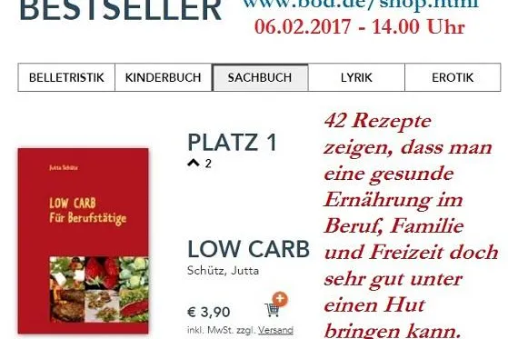 Bild: Bestseller: Low Carb für Berufstätige