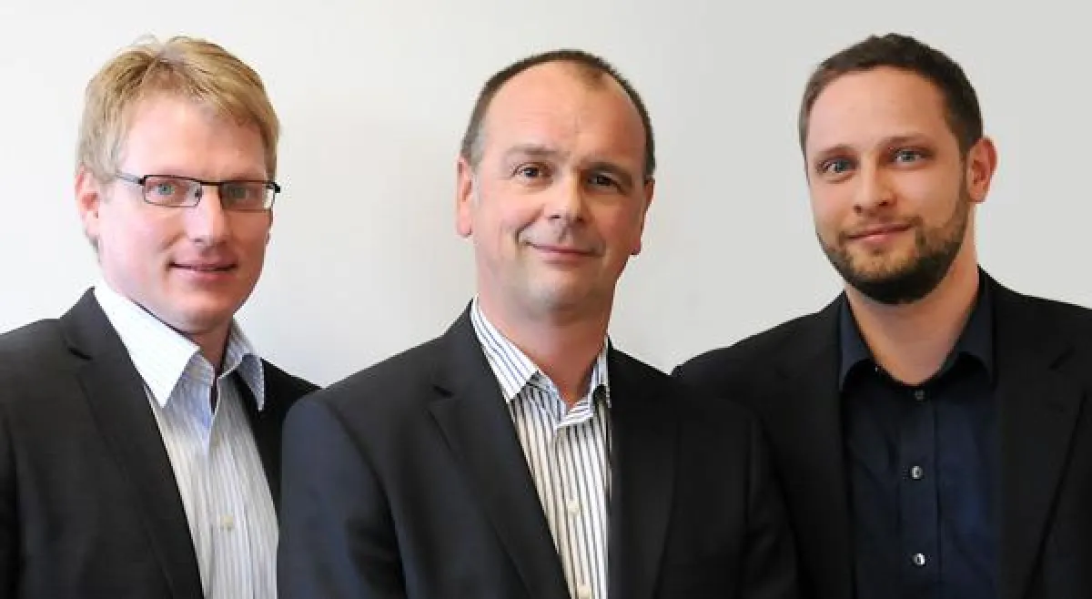 Die Unit-Leiter der digitalen Helden: Henrik Salzgeber, Thomas Striegl und Martin Milz (v. l.)