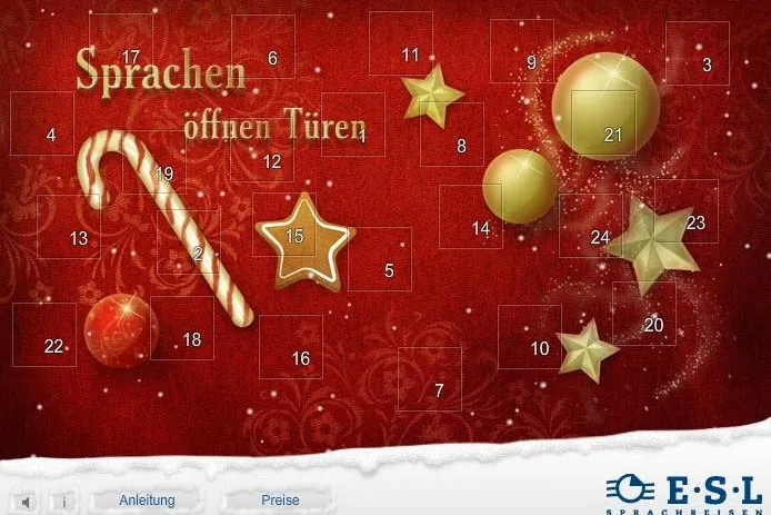 Bild: Sprachen öffnen Türen, der online Adventskalender von ESL Sprachreisen