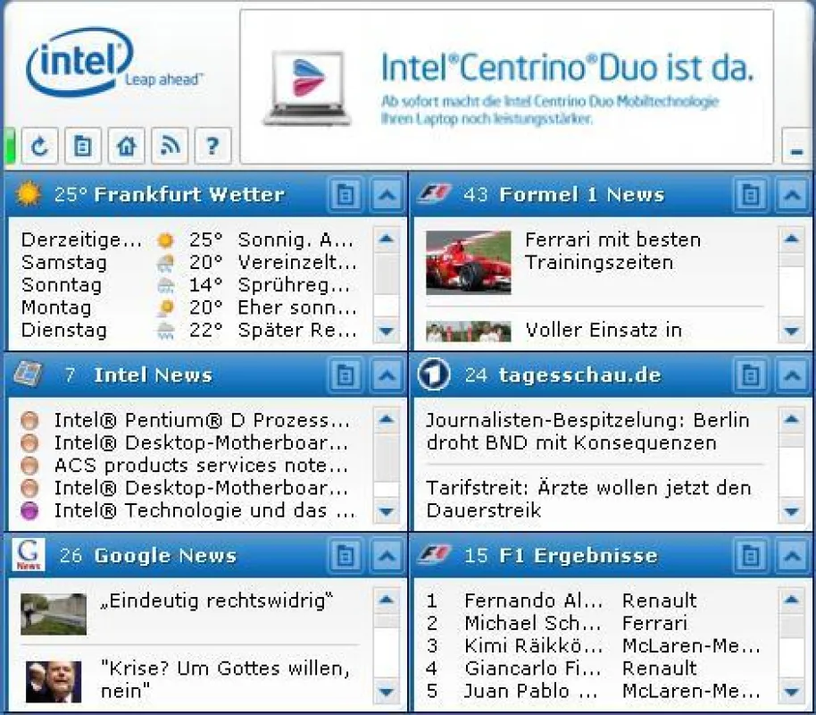 Intel RSS reader