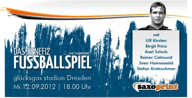Bild: Saxoprint – Fußballsponsor aus Leidenschaft unterstützt Laureus-Benefizspiel in Dresden