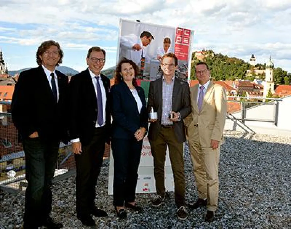 Khinast (RCPE), Buchmann (Land Stmk), Hoffmann (TU Graz), Treffer (MeltPrep), Klein (RCPE) © RCPE