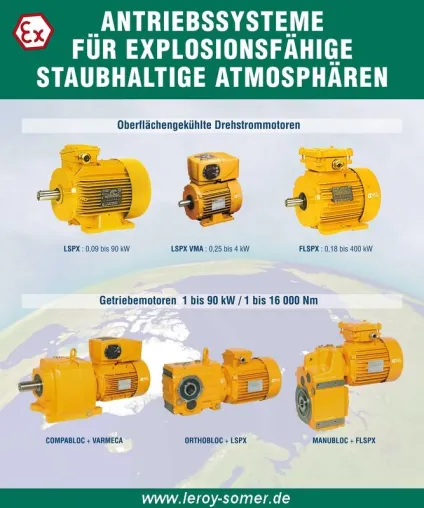 Bild: Antriebssysteme für explosionsfähige staubhaltige Atmosphären von Leroy Somer