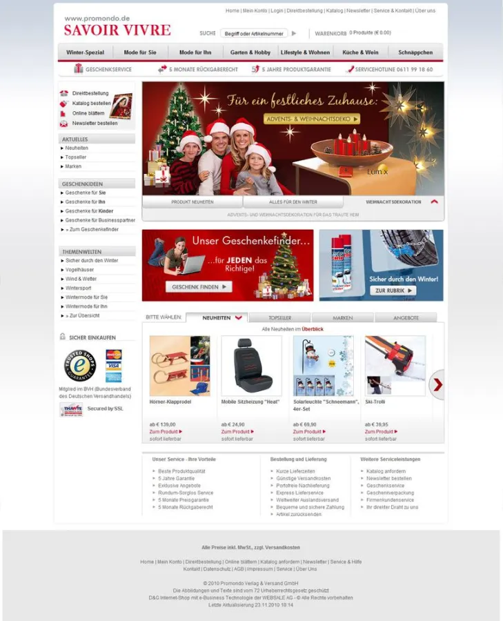 Online-Shop Promondo-Savoir Vivre