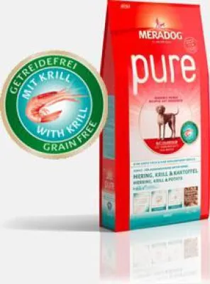 Die Meradog Pure Hundefutter-Linie wird um die Sorte Pure Hering, Krill und Kartoffel erweitert Bild: Die Meradog Pure Hundefutter-Linie wird um die Sorte Pure Hering, Krill und Kartoffel erweitert