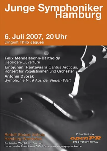 Bild: openPR präsentiert das Sommerkonzert der Jungen Symphoniker Hamburg am 6. Juli 2007