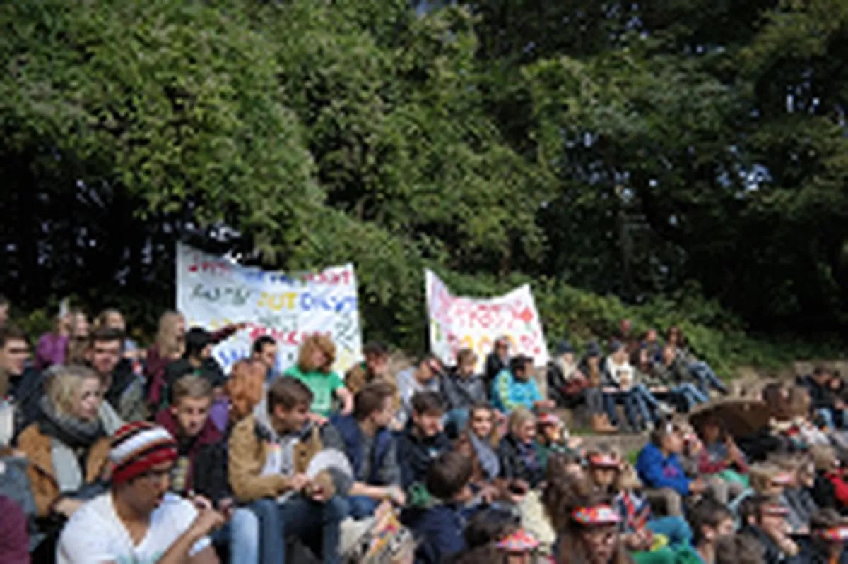 Protestaktion wegen Zuschussfrage 2013 in Kiel