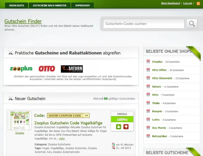 Bild: Zalando Gutschein März 2014