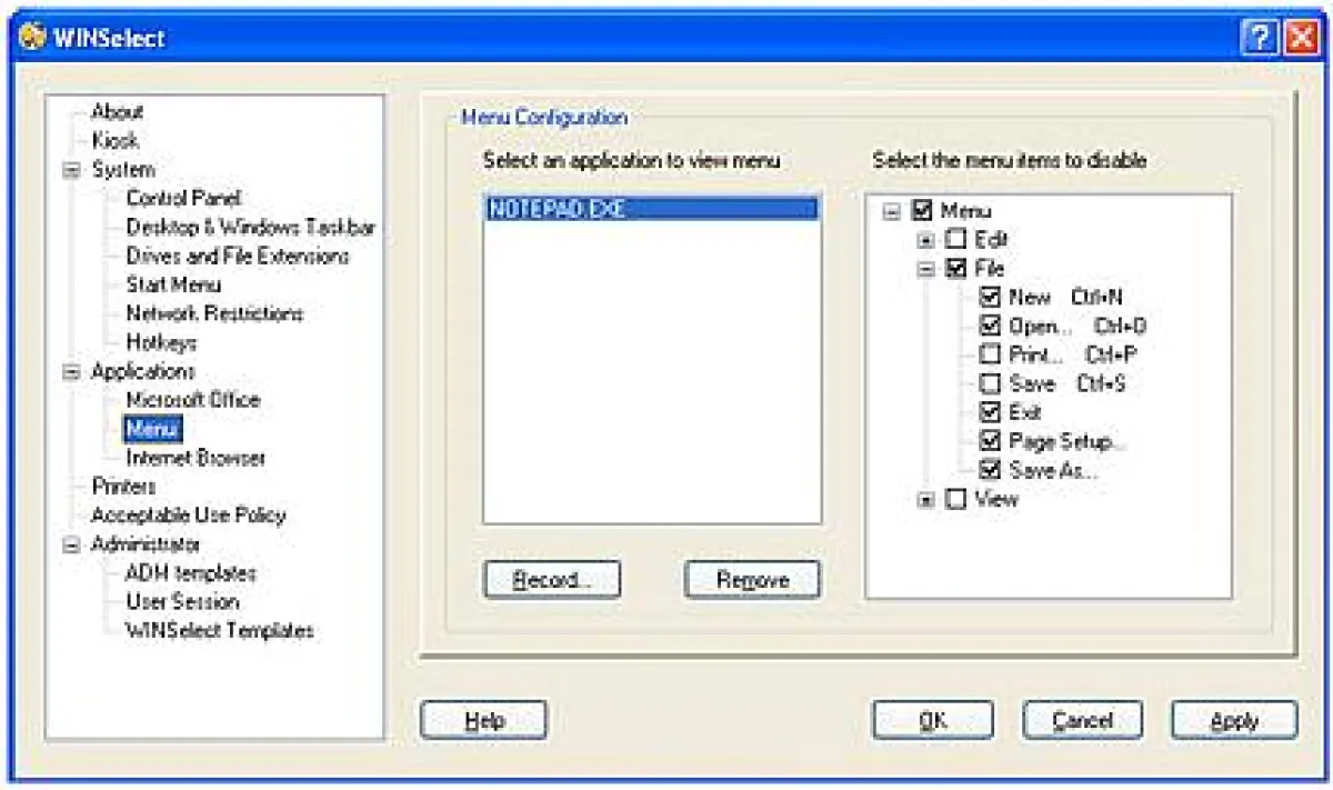 Mit WINSelect lassen sich Funktionen und Möglichkeiten von Windows-PCs einfach beschränken.