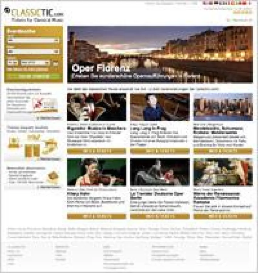 Screenshot des Internetportals Classictic.com